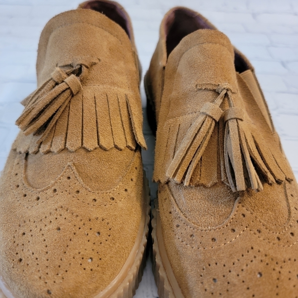 Oxigeno Slip On Suede Chunky  Tassle Shoes Size 39 - Picture 9 of 9